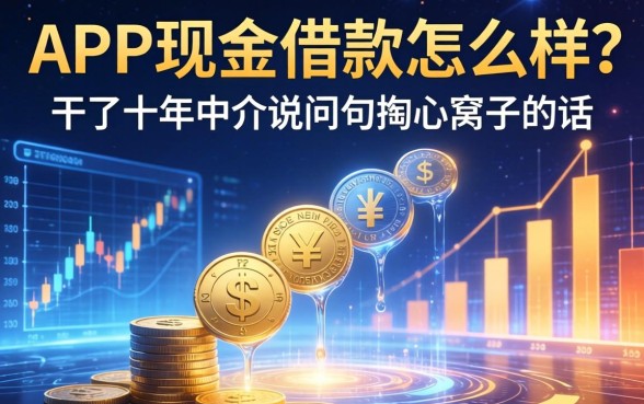 app现金借款怎么样?干了十年中介说几句掏心窝子的话