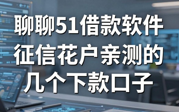 聊聊51借款软件怎么样:征信花户亲测的几个下款口子