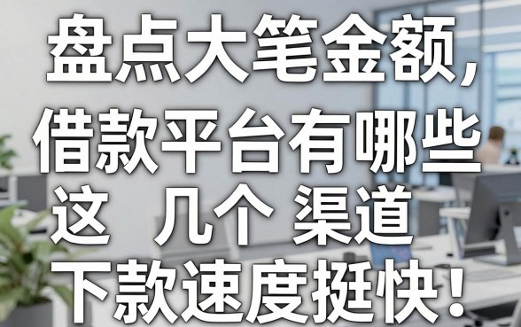 盘点大笔金额借款平台有哪些,这几个渠道下款速度挺快