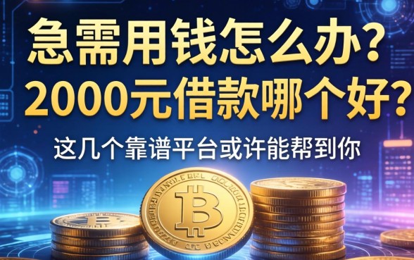 急需用钱怎么办？2000元借款哪个好？这几个靠谱平台或许能帮到你