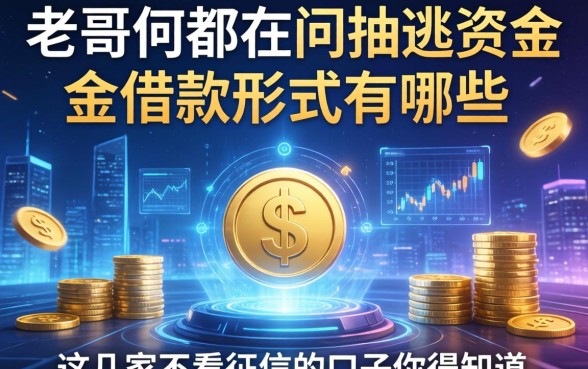 老哥们都在问抽逃资金借款形式有哪些,这几家不看征信的口子你得知道