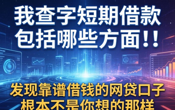我查完短期借款包括哪些方面，发现靠谱借钱的网贷口子根本不是你想的那样