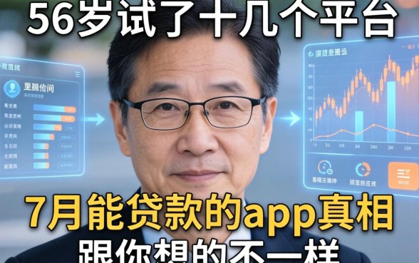 我56岁试了十几个平台,发现7月能贷款的app真相跟你想的不一样