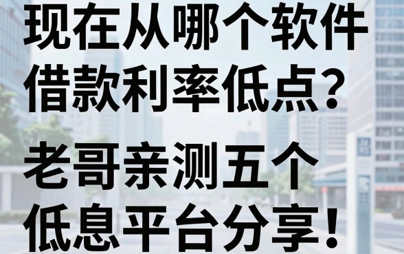 现在从哪个软件借款利率低点?老哥亲测五个低息平台分享