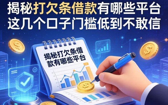 揭秘打欠条借款有哪些平台，这几个口子门槛低到不敢信