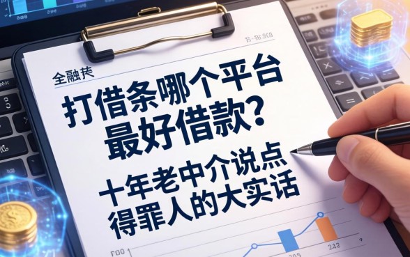 打借条哪个平台最好借款?十年老中介说点得罪人的大实话