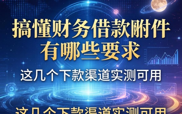搞懂财务借款附件有哪些要求，这几个下款渠道实测可用