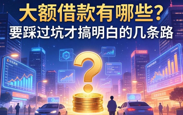 大额借款有哪些？我踩过坑才搞明白的几条路