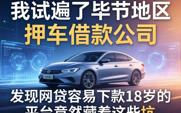 我试遍了毕节地区押车借款公司，发现网贷容易下款18岁的平台竟然藏着这些坑