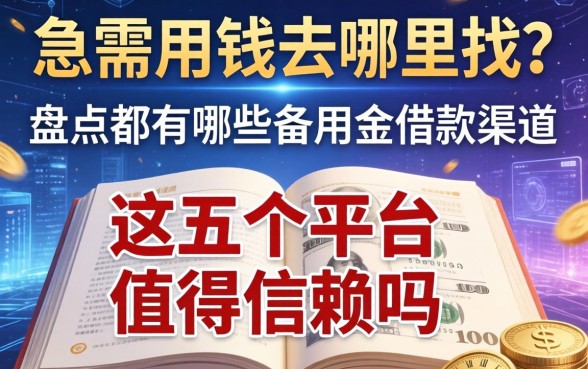 急需用钱去哪里找？盘点都有哪些备用金借款渠道，这五个平台值得信赖吗？
