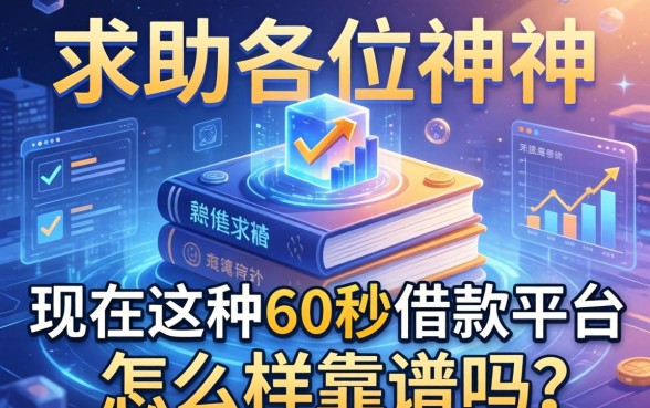 求助各位大神,现在这种60秒借款平台怎么样?靠谱吗?