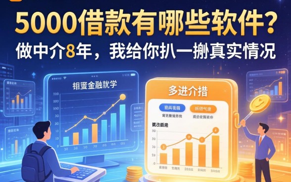 5000借款有哪些软件？做中介8年，我给你扒一扒真实情况
