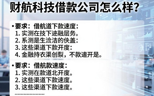 财航科技借款公司怎么样？实测这些渠道下款速度