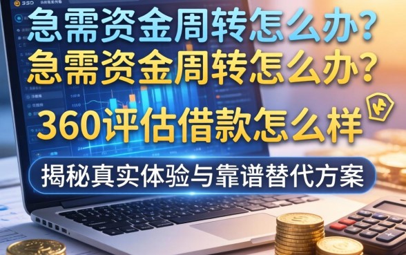 急需资金周转怎么办？360评估借款怎么样？揭秘真实体验与靠谱替代方案