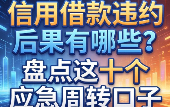 信用借款违约后果有哪些？盘点这十个应急周转口子