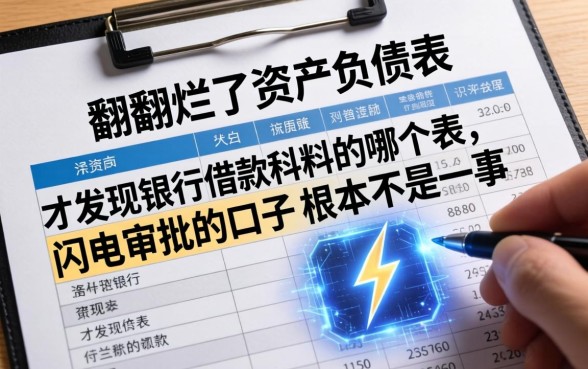 我翻烂了资产负债表，才发现银行借款在哪个表和闪电审批的口子根本不是一回事