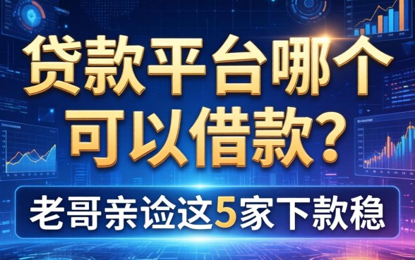 贷款平台哪个可以借款的?老哥亲测这5家下款稳