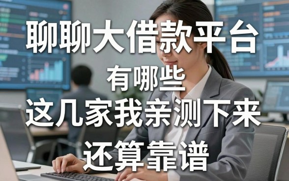 聊聊大借款平台有哪些，这几家我亲测下来还算靠谱