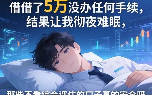 我借了5万没办任何手续，结果让我彻夜难眠，那些不看综合评估的口子真的安全吗