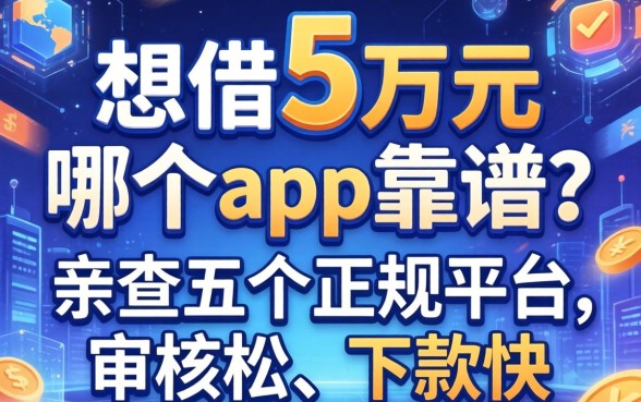 想借5万元哪个app靠谱？亲测五个正规平台，审核松、下款快