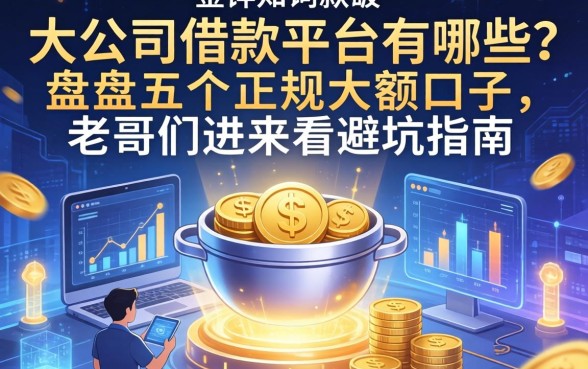 大公司借款平台有哪些？盘点五个正规大额口子，老哥们进来看避坑指南