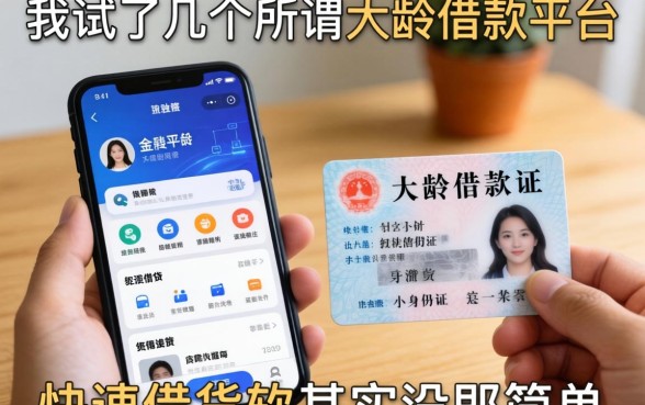 我试了几个所谓的大龄借款平台,发现手机和身份证快速借钱软件其实没那么简单
