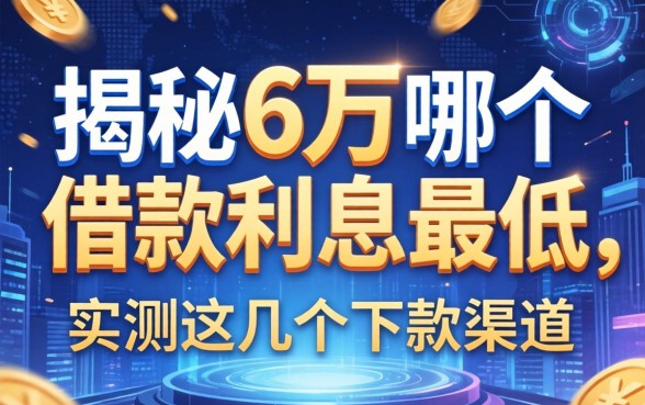 揭秘6万哪个借款利息最低，实测这几个下款渠道