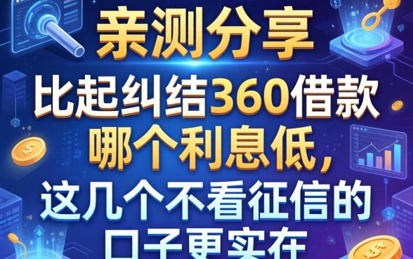亲测分享：比起纠结360借款哪个利息低，这几个不看征信的口子更实在