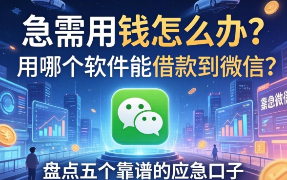 急需用钱怎么办？用哪个软件能借款到微信？盘点五个靠谱的应急口子