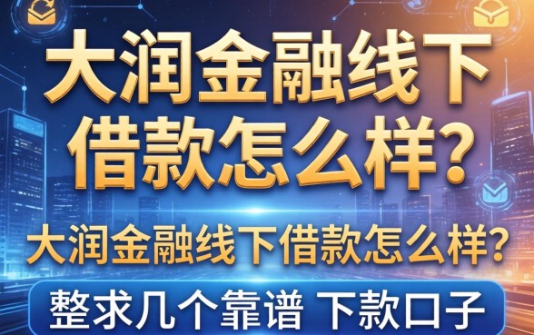 大润金融线下借款怎么样？整理了几个靠谱的下款口子