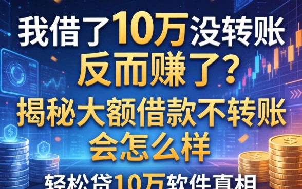 我借了10万没转账反而赚了？揭秘大额借款不转账会怎么样及轻松贷10万的软件真相