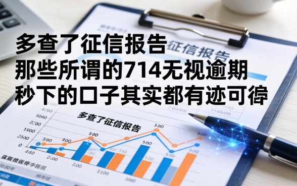 我查了征信报告发现，那些所谓的714无视逾期秒下的口子其实都有迹可循