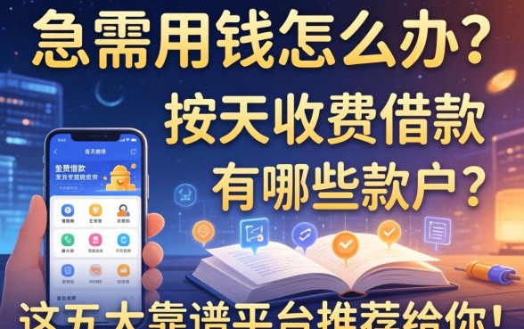 急需用钱怎么办？按天收费的借款有哪些软件？这五大靠谱平台推荐给你！