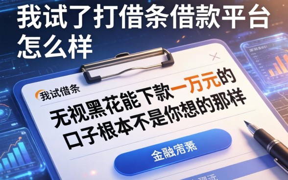 我试了打借条借款平台怎么样，发现无视黑花能下款一万元的口子根本不是你想的那样