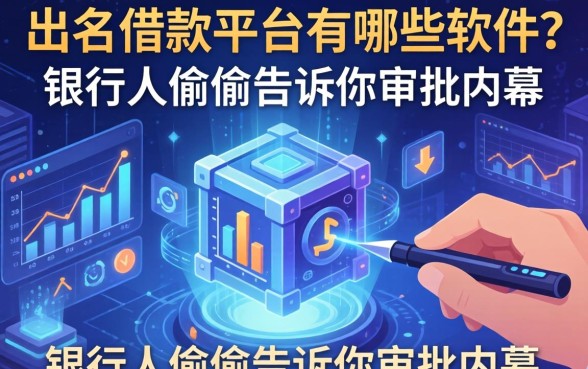 出名的借款平台有哪些软件？银行人偷偷告诉你审批内幕