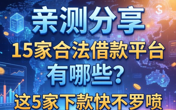 亲测分享：15家合法借款平台有哪些？这5家下款快不啰嗦