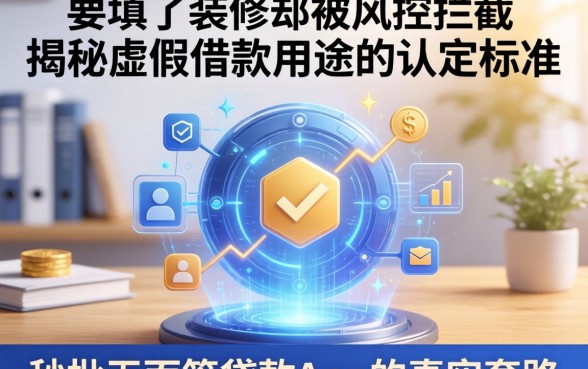 我填了装修却被风控拦截，揭秘虚假借款用途的认定标准与秒批无面签贷款app的真实套路