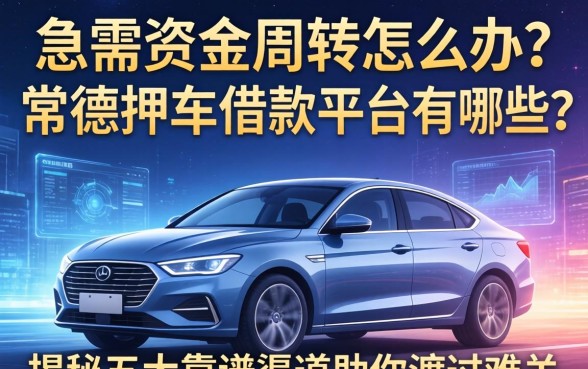 急需资金周转怎么办？常德押车借款平台有哪些？揭秘五大靠谱渠道助你渡过难关