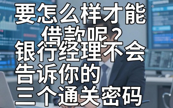 要怎么样才能借款呢？银行经理不会告诉你的三个通关密码
