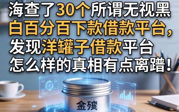 我查了30个所谓无视黑白百分百下款的借款平台,发现洋罐子借款平台怎么样的真相有点离谱