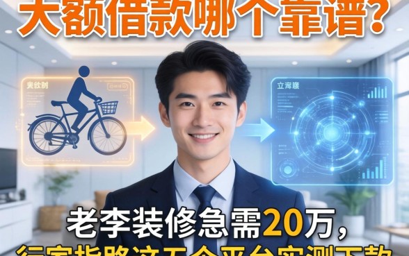大额借款哪个靠谱？老李装修急需20万，行家指路这五个平台实测下款