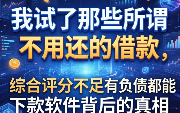 我试了那些所谓不用还的借款，发现综合评分不足有负债都能下款软件背后的真相