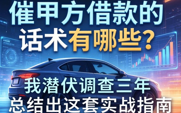 催甲方借款的话术有哪些？我潜伏调查三年，总结出这套实战指南