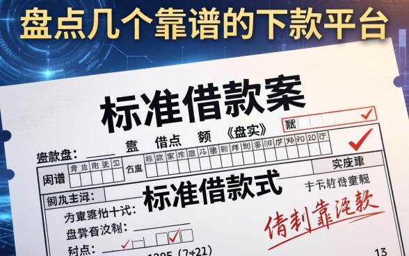 标准的借款条格式有哪些？盘点几个靠谱的下款平台