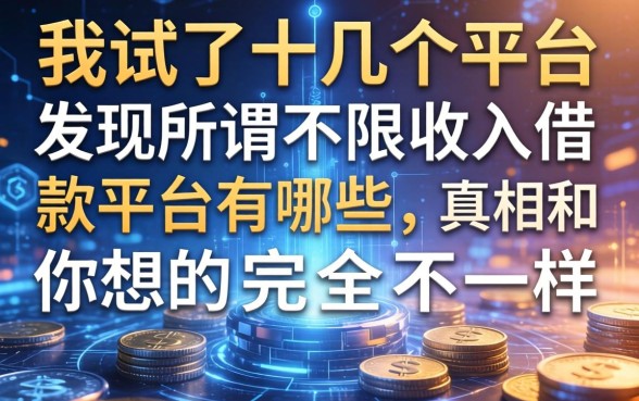 我试了十几个平台，发现所谓不限收入借款平台有哪些，真相和你想的完全不一样
