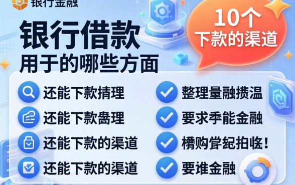银行借款用于哪些方面？整理10个还能下款的渠道