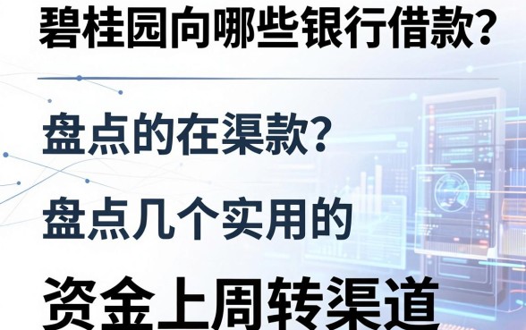 碧桂园向哪些银行借款？盘点几个实用的资金周转渠道