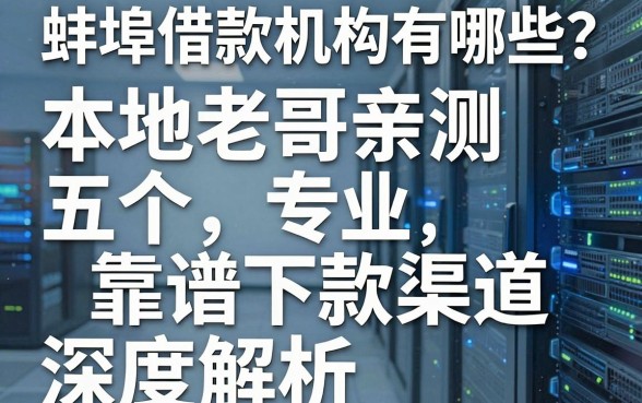 蚌埠借款机构有哪些？本地老哥亲测五个靠谱下款渠道深度解析