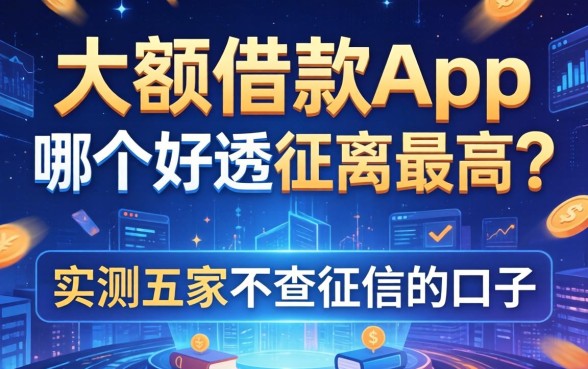 大额借款app哪个好通过率最高？实测五家不查征信的口子