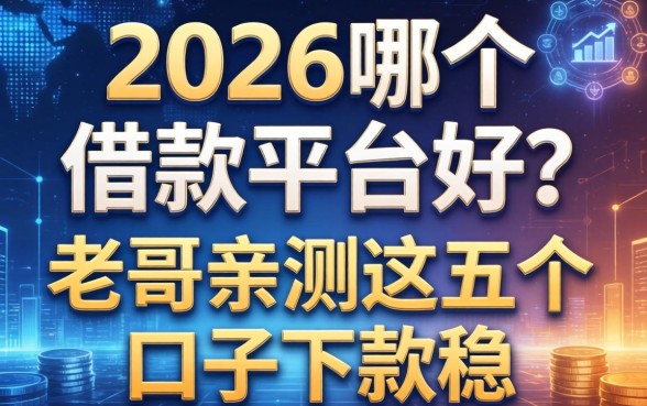2026哪个借款平台好？老哥亲测这五个口子下款稳